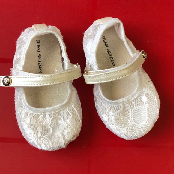 Stuart Weitzman Girls/' KIds Baby Fannie Dancer-t Mary Jane White 4 M US Toddler